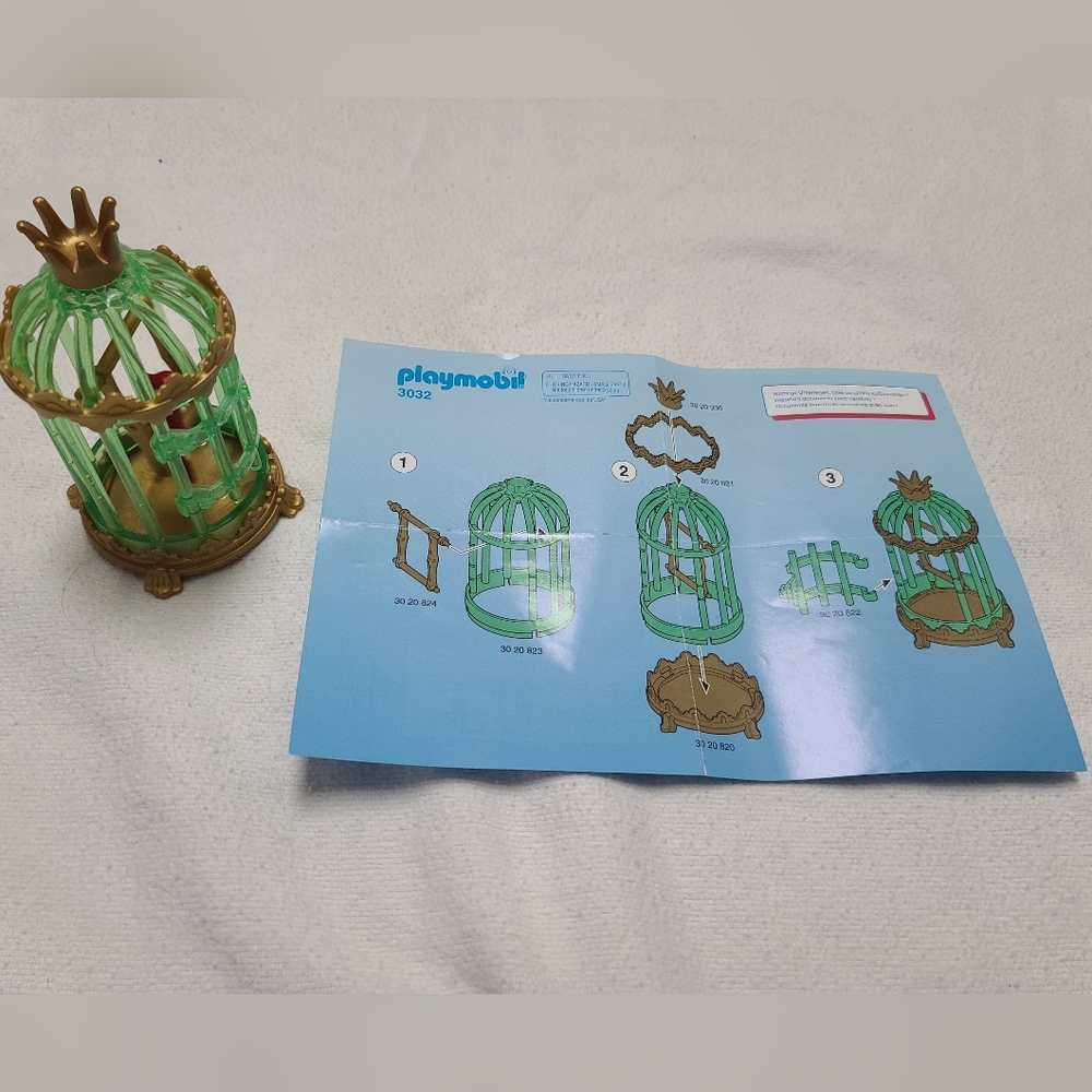 Playmobil Made In Germany Gold Birdcase With Parrot 3032